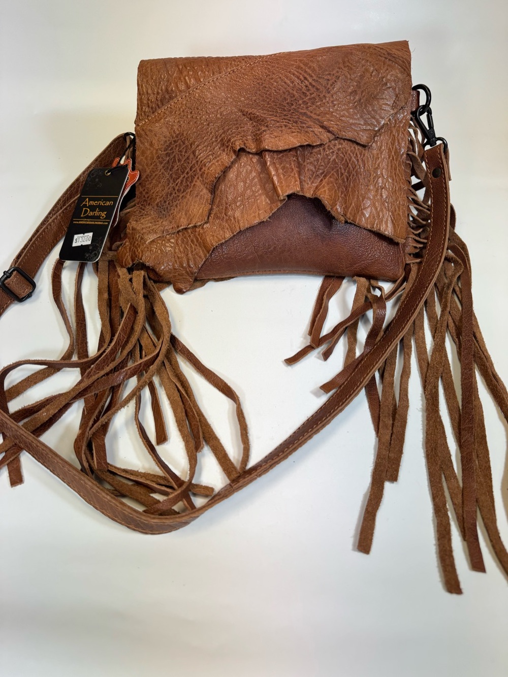 American Darling Tan Layered Fringe Crossbody Bag